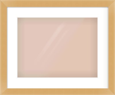 Matte Gold Flat Frame for 400 × 300mm artwork, with Smooth White Single Mount