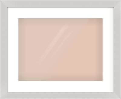 Matte Silver Flat Frame for 40 × 30cm artwork, with Smooth White Single Mount