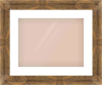 Characteristic Brown Flat Frame for 40 × 30cm artwork, with Smooth White Single Mount