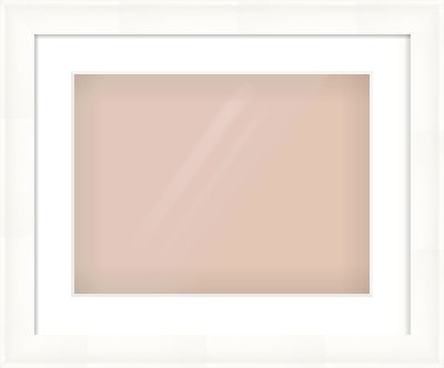 White Spoon Frame for 40 × 30cm artwork, with Smooth White Single Mount
