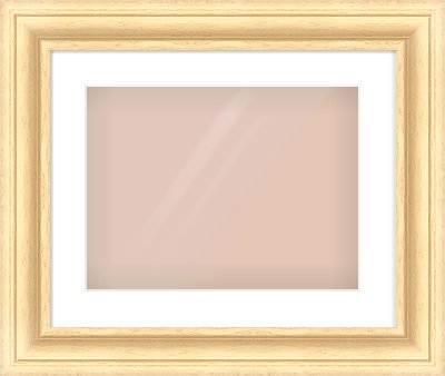 Natural Wood Scoop Frame for 40 × 30cm artwork, with Smooth White Single Mount