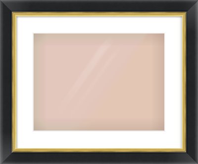 Black/Gold Reverse Frame for 400 × 300mm artwork, with Smooth White Single Mount