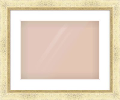 Gold Reverse Frame for 400 × 300mm artwork, with Smooth White Single Mount