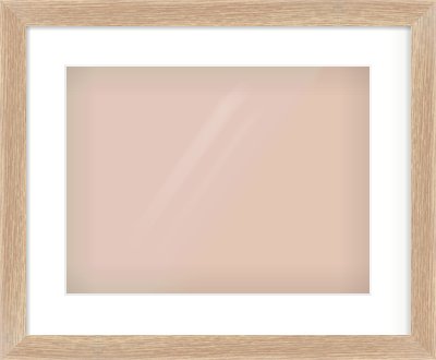 Oak Veneer Flat Frame for 40 × 30cm artwork, with Smooth White Single Mount