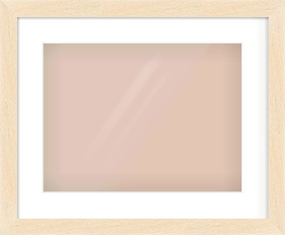Natural wood Flat Frame for 40 × 30cm artwork, with Smooth White Single Mount