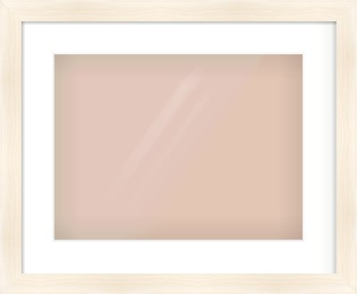 Natural Wood Flat Frame for 40 × 30cm artwork, with Smooth White Single Mount