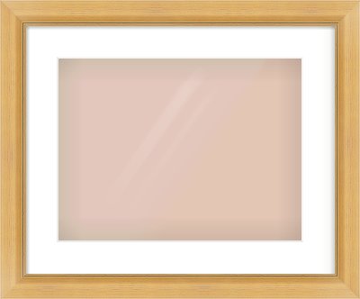 Natural Wood Reverse Frame for 40 × 30cm artwork, with Smooth White Single Mount