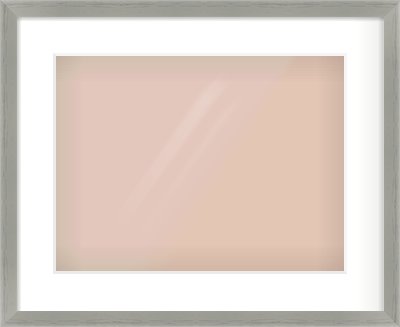 Pale Grey Flat Frame for 40 × 30cm artwork, with Smooth White Single Mount