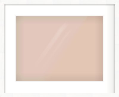 White Flat Frame for 40 × 30cm artwork, with Smooth White Single Mount