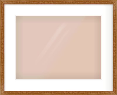Natural Wood Flat Frame for 40 × 30cm artwork, with Smooth White Single Mount
