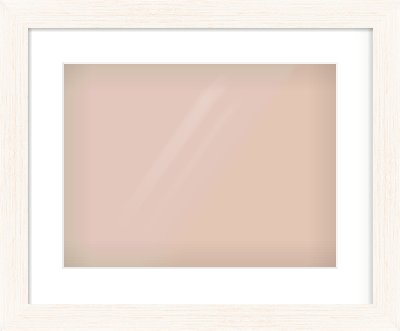 Ivory Driftwood Flat Frame for 40 × 30cm artwork, with Smooth White Single Mount