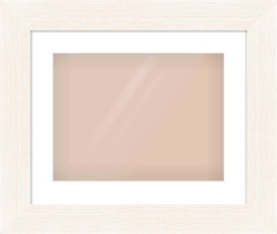 Ivory Driftwood Flat Frame for 40 × 30cm artwork, with Smooth White Single Mount