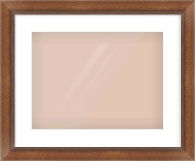 Brown Flat Frame for 40 × 30cm artwork, with Smooth White Single Mount