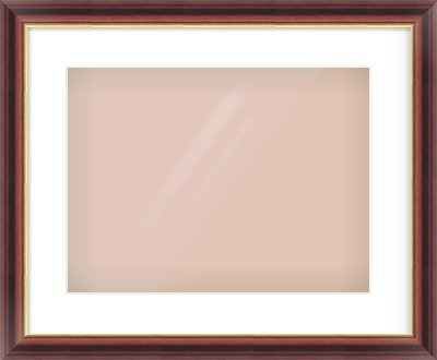 Brown Reverse Frame for 40 × 30cm artwork, with Smooth White Single Mount