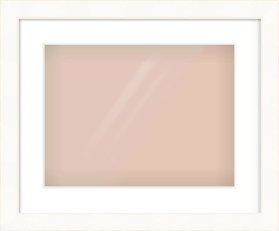 White Flat With Bevel Frame for 40 × 30cm artwork, with Smooth White Single Mount
