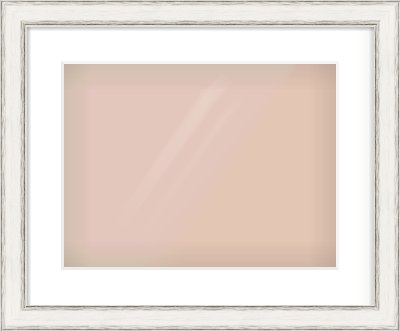Black/Silver Flat Frame for 400 × 300mm artwork, with Smooth White Single Mount