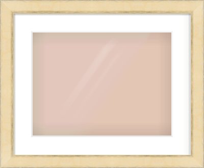 Gold Flat Frame for 400 × 300mm artwork, with Smooth White Single Mount