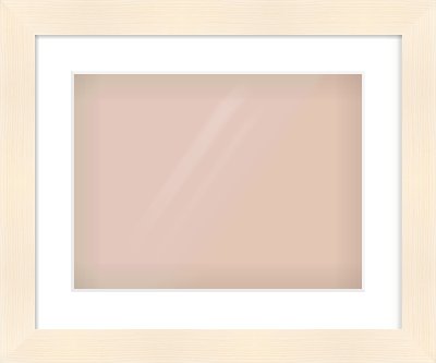 Natural Wood Flat Frame for 40 × 30cm artwork, with Smooth White Single Mount