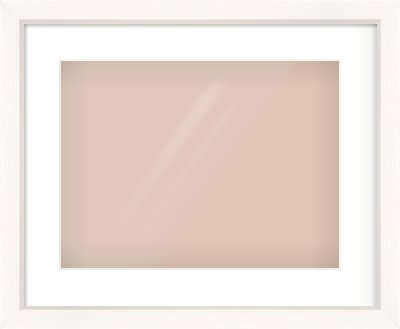 Cream Flat Frame for 40 × 30cm artwork, with Smooth White Single Mount