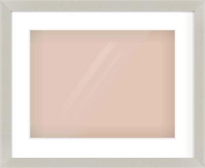 Grey Flat Frame for 40 × 30cm artwork, with Smooth White Single Mount