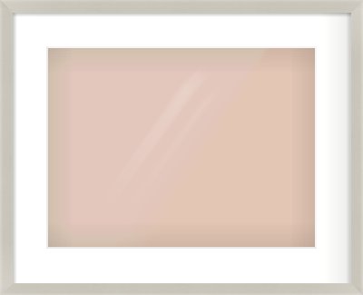 Grey Flat Frame for 40 × 30cm artwork, with Smooth White Single Mount