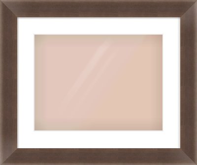 Brown Flat Frame for 40 × 30cm artwork, with Smooth White Single Mount