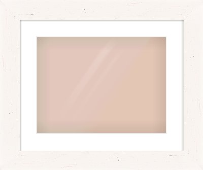 Ivory Flat Frame for 40 × 30cm artwork, with Smooth White Single Mount