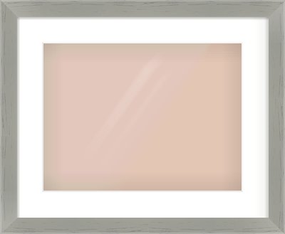 Pale Grey Flat Frame for 40 × 30cm artwork, with Smooth White Single Mount