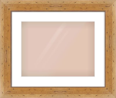 Distressed Pine Reverse Frame for 40 × 30cm artwork, with Smooth White Single Mount