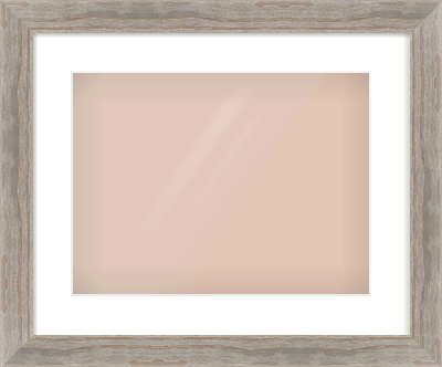 Grey Wood Flat Frame for 40 × 30cm artwork, with Smooth White Single Mount