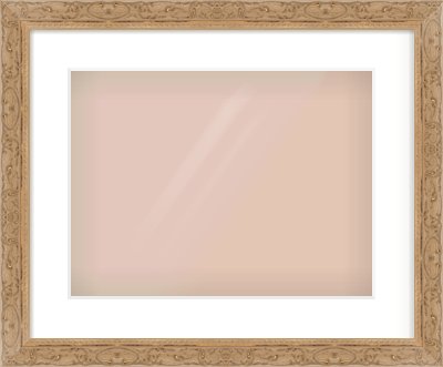 Light Brown Decorative Frame for 40 × 30cm artwork, with Smooth White Single Mount