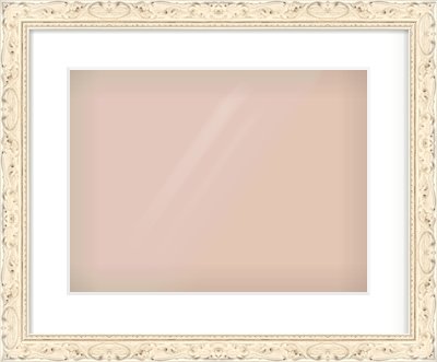 White Decorative Frame for 40 × 30cm artwork, with Smooth White Single Mount