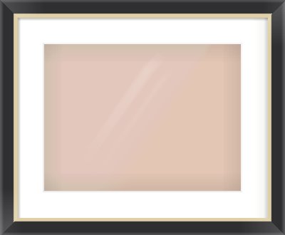 Black/Gold Flat Frame for 40 × 30cm artwork, with Smooth White Single Mount