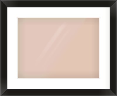 Black Flat Frame for 40 × 30cm artwork, with Smooth White Single Mount