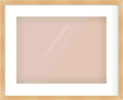 Oak Veneer Flat Frame for 40 × 30cm artwork, with Smooth White Single Mount