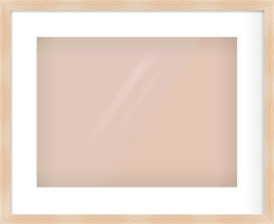 Light Oak Veneer Flat Frame for 40 × 30cm artwork, with Smooth White Single Mount