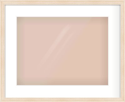 Natural Wood Flat Frame for 40 × 30cm artwork, with Smooth White Single Mount