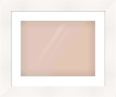 White Beveled Frame for 40 × 30cm artwork, with Smooth White Single Mount