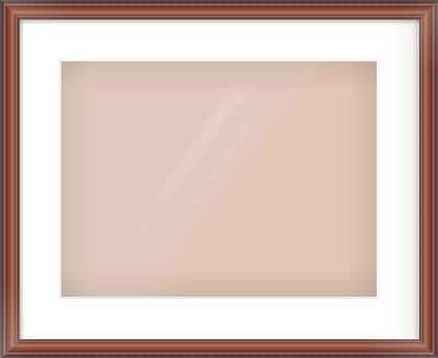 Brown Cushion Frame for 40 × 30cm artwork, with Smooth White Single Mount