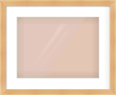 Oak Veneer Flat Frame for 40 × 30cm artwork, with Smooth White Single Mount