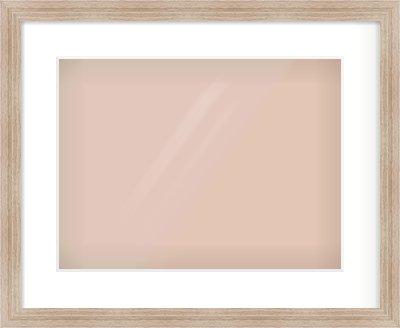 Light Walnut Flat Frame for 40 × 30cm artwork, with Smooth White Single Mount