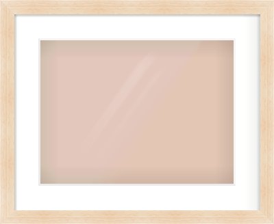 Light Oak Veneer Flat Frame for 40 × 30cm artwork, with Smooth White Single Mount