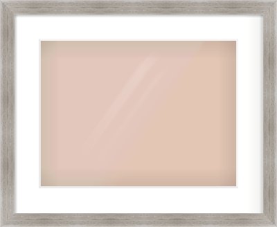 Grey Flat Frame for 40 × 30cm artwork, with Smooth White Single Mount