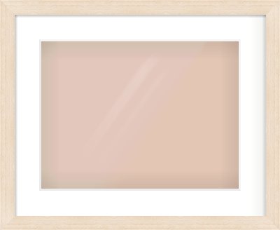 Natural Wood Flat Frame for 40 × 30cm artwork, with Smooth White Single Mount