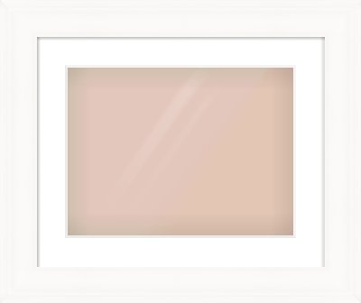 White Scoop Frame for 40 × 30cm artwork, with Smooth White Single Mount
