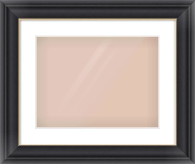 Black/Gold Scoop Frame for 400 × 300mm artwork, with Smooth White Single Mount