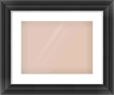 Black/Silver Scoop Frame for 400 × 300mm artwork, with Smooth White Single Mount