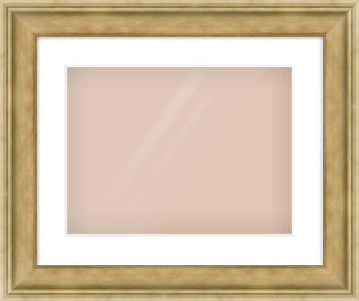 Gold Scoop Frame for 400 × 300mm artwork, with Smooth White Single Mount