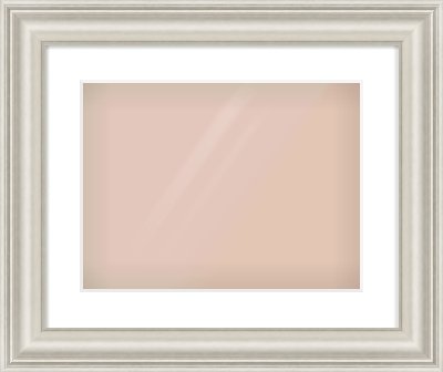 Silver Scoop Frame for 400 × 300mm artwork, with Smooth White Single Mount