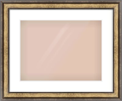 Gold Spoon Frame for 400 × 300mm artwork, with Smooth White Single Mount